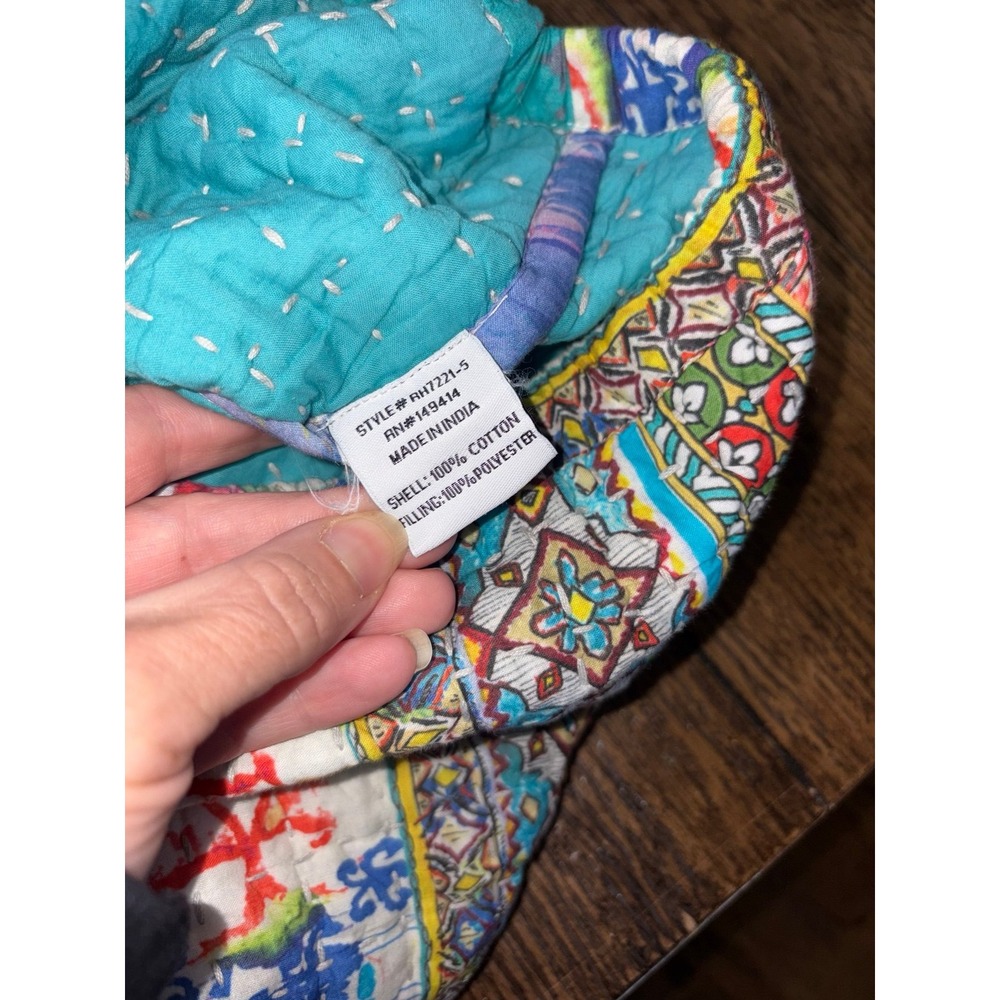 Johnny Was Quilted Patchwork Drawstring Bag - Picture 4 of 5